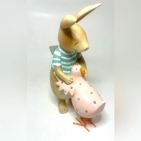 BNWT GANZ Friends Easter Bunny Figurine Hugging Chick - Picture 6 of 6